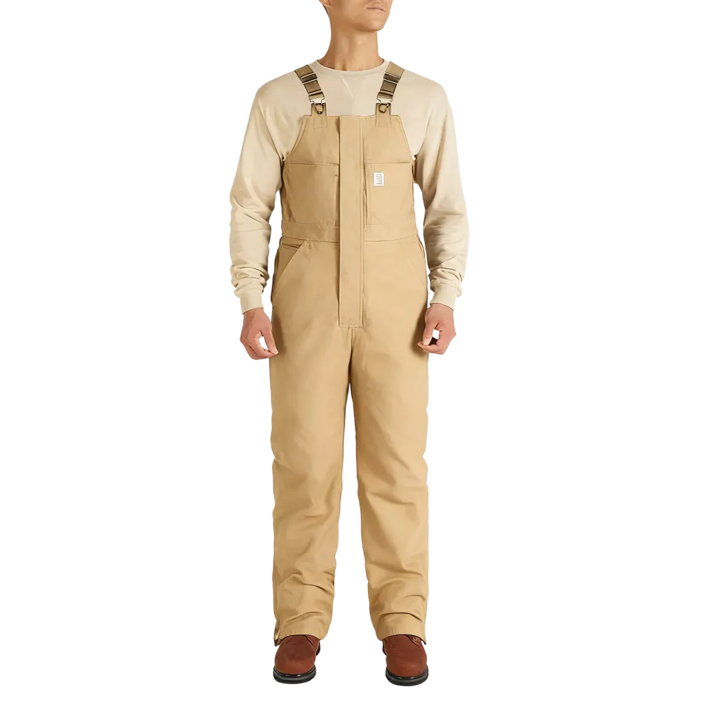Men's Cold-Weather Insulated Bib Overalls - Loose-Fit Canvas + Tool Pockets