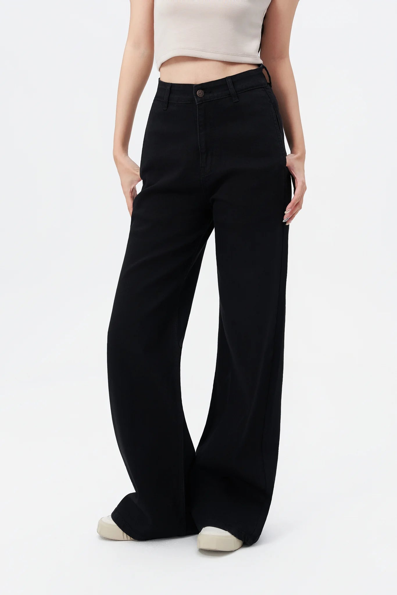 Black Plazo Fall Wide Leg High Rise Jeans