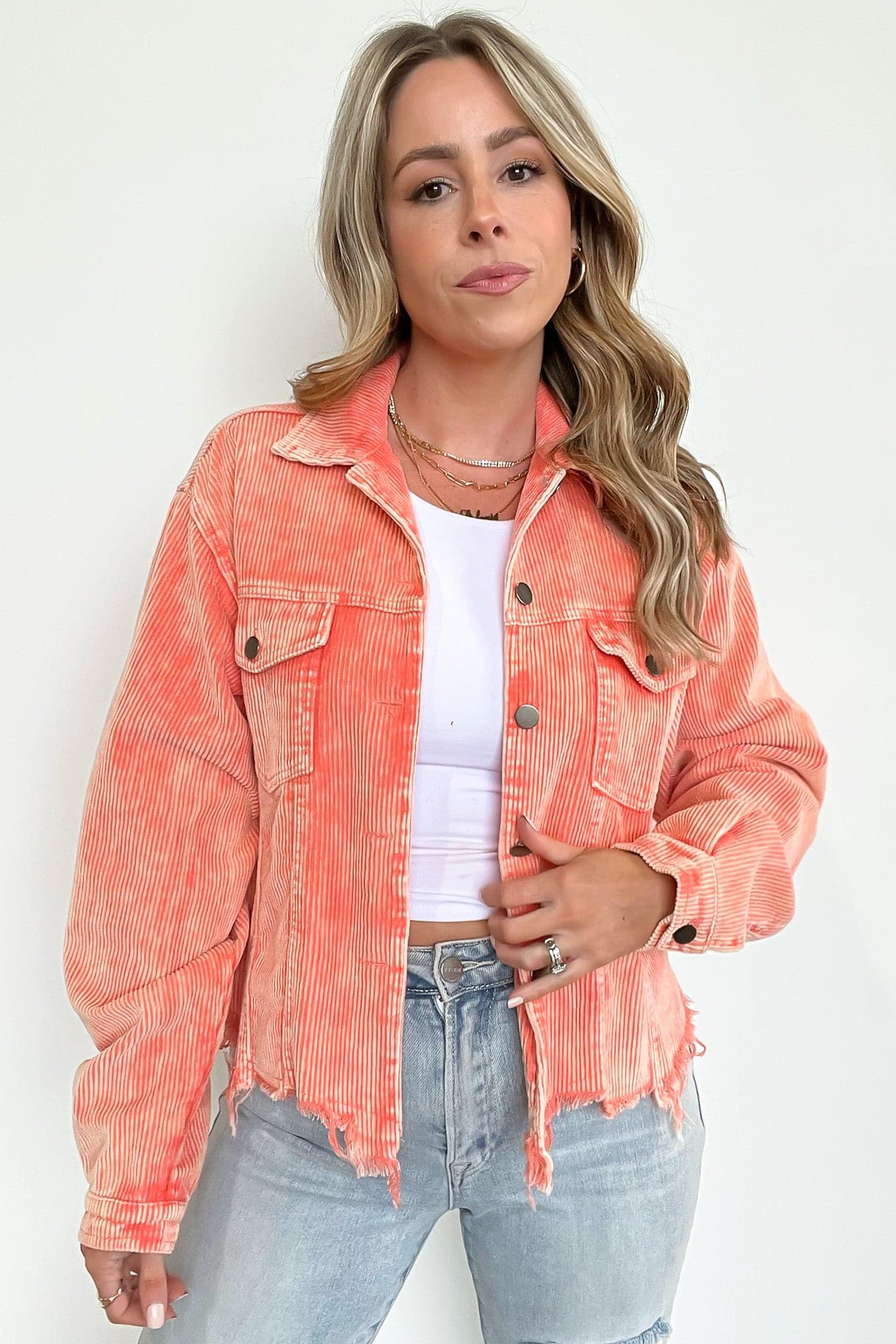 Mainstream Raw Edge Corduroy Jacket