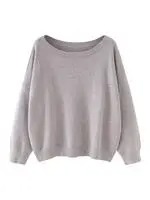 Women's Plain Scoop Neck Sweater, Casual Drop Shoulder Long Sleeve Jumper, Women Fall & Winter Knit Top