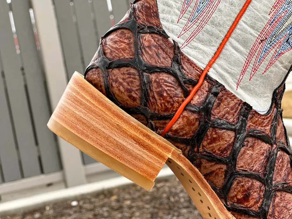 Mens Cognac Piraruco With White Shaft Leather Boots