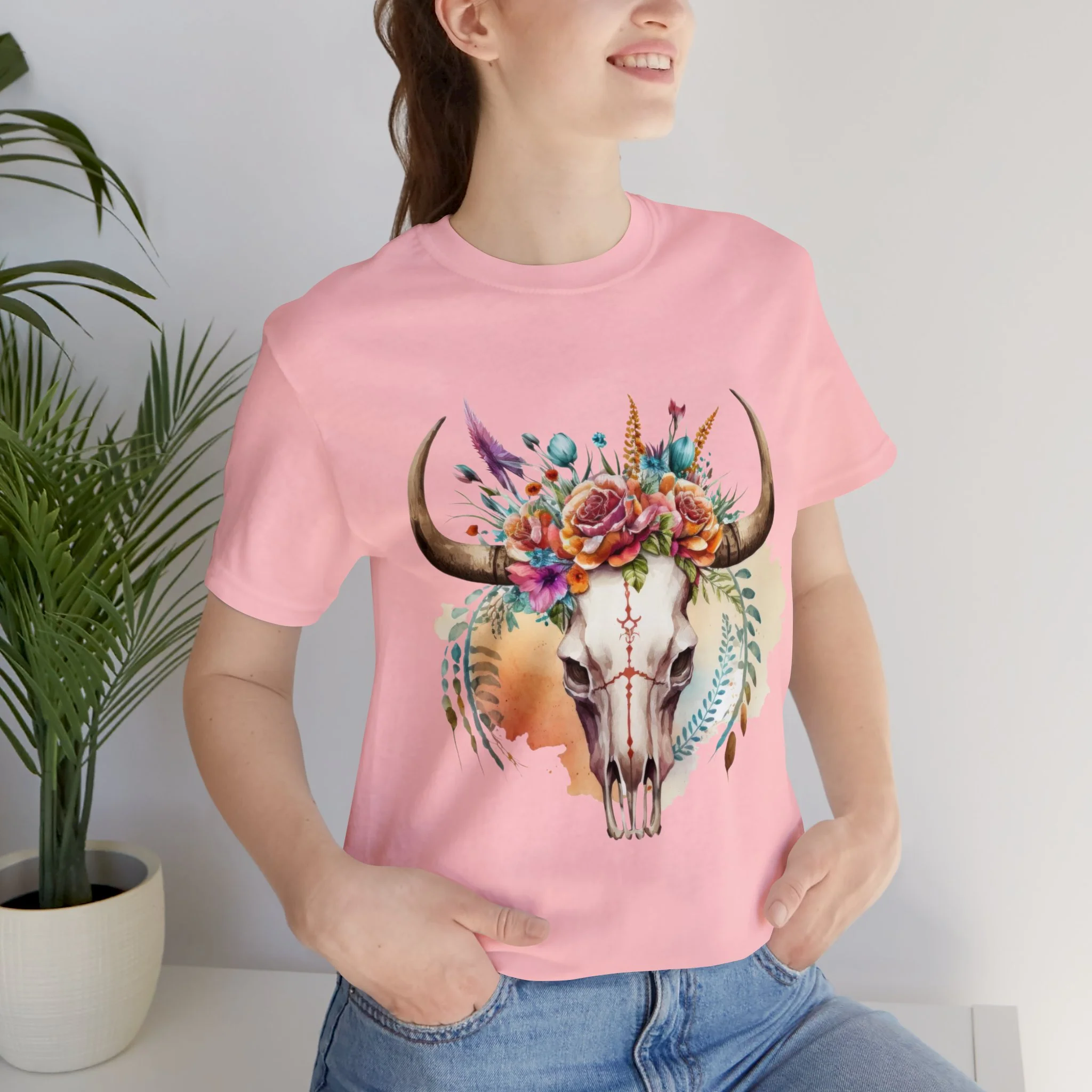 Boho Skull Unisex Jersey Short Sleeve Tee