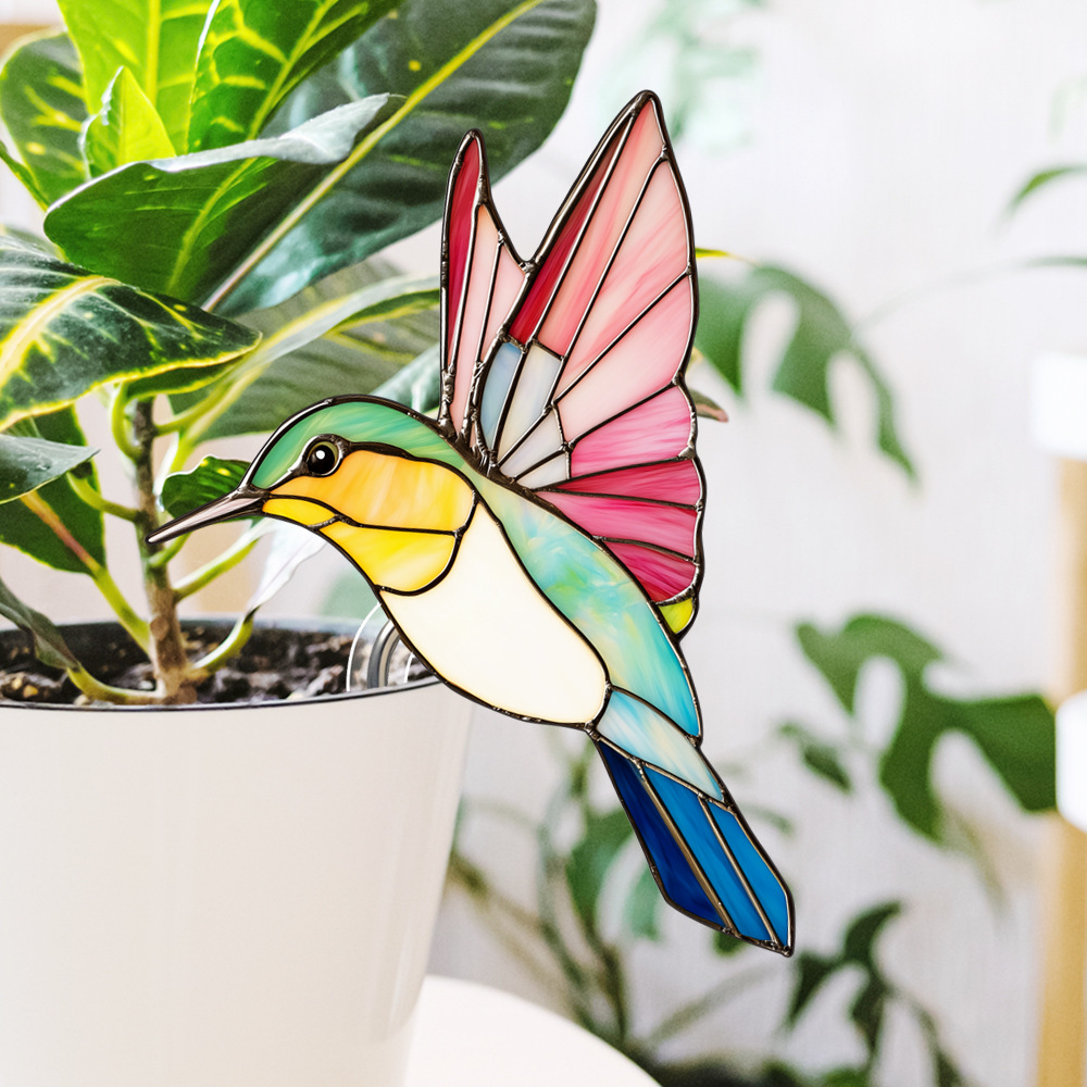 Stained Glass Kingfisher Suncatcher Decoration