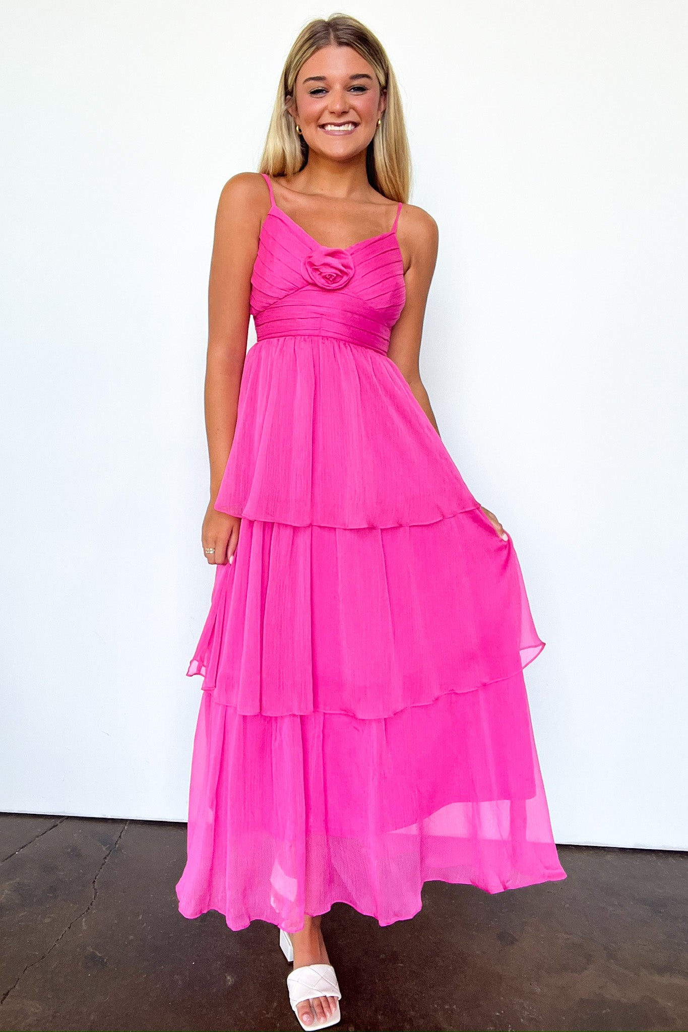 Blissfully Darling Tiered Floral Ruffle Dress