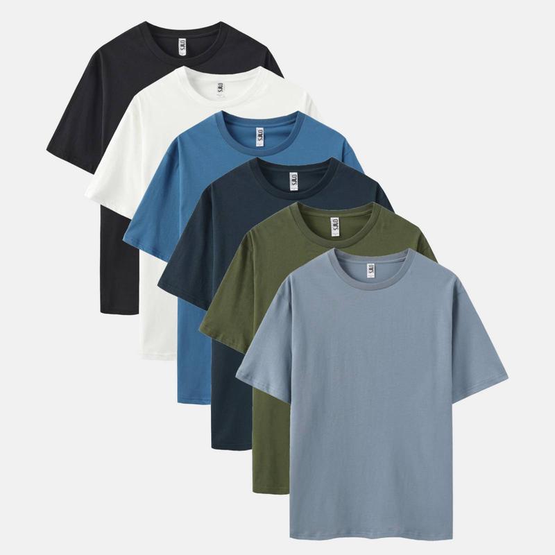 4.3 oz cotton T-Shirts 6-Pack Multi-Color