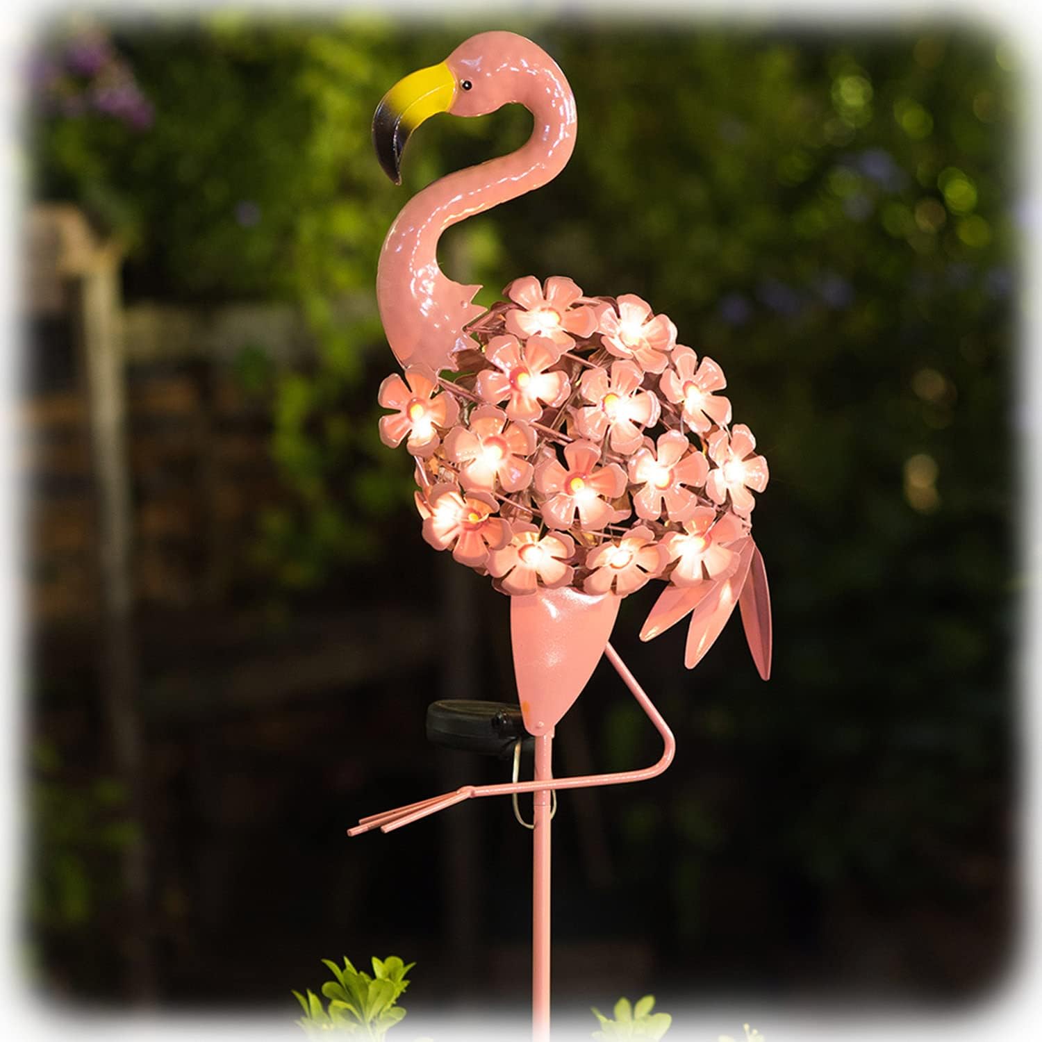 Pink Solar Flamingo Garden Ground Plug Decoration