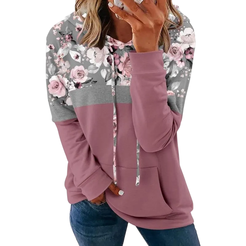 Womens Hooded Button Collar Drawstring Hoodies Pullover Sweatshirts