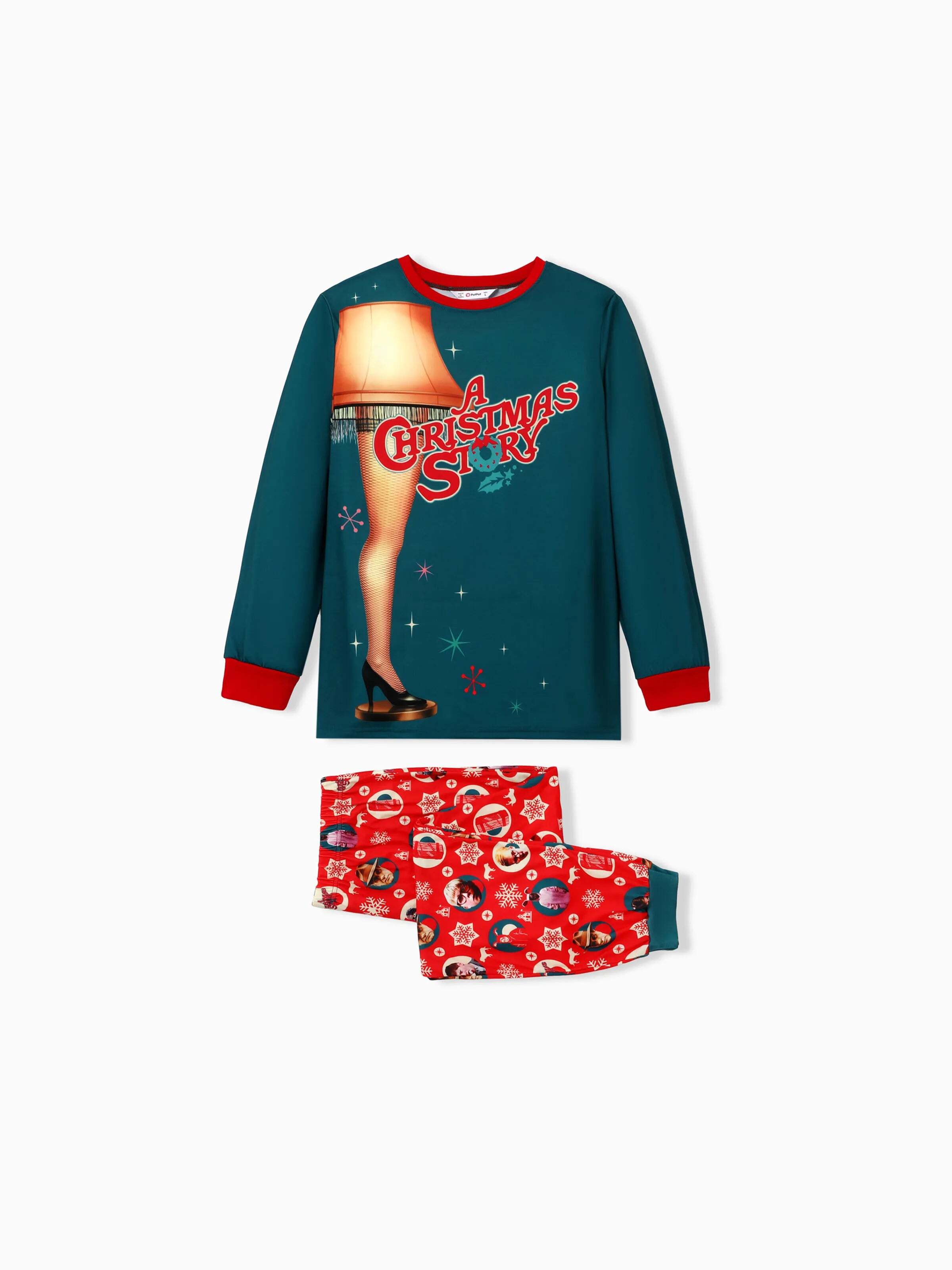 A Christmas Story Family Matching Christmas The Lamp Graphic Pajamas Sets with Christmas Socks