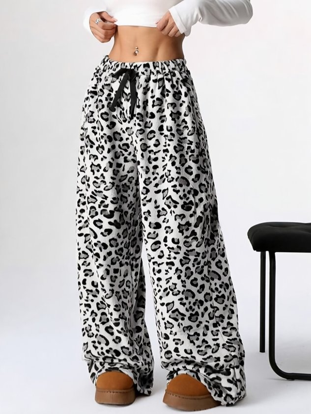 Loose Simple Leopard Pants