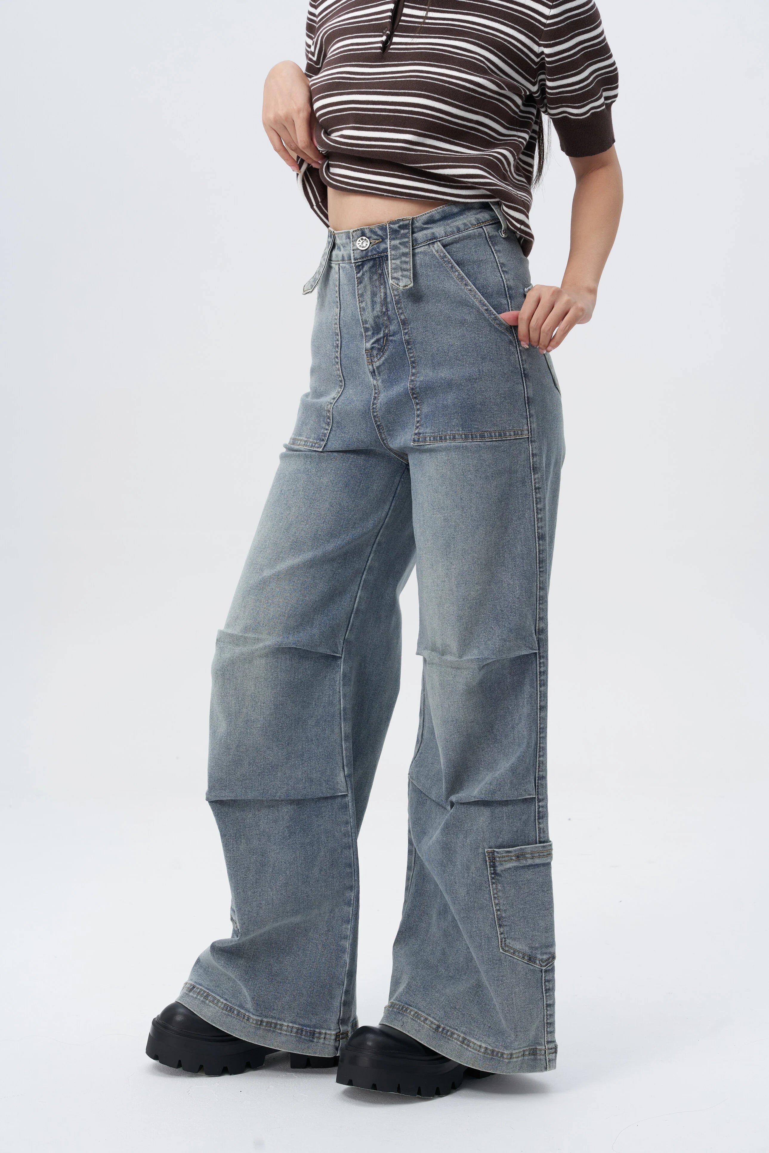 Oldschool Utility Wide Leg Jeans