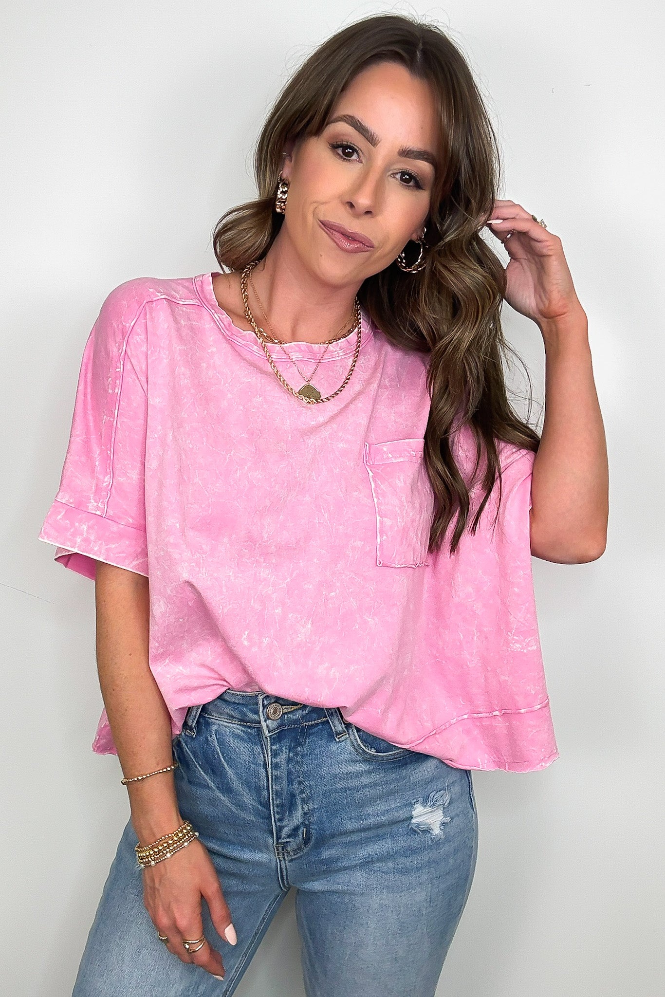 Vivid Aura Mineral Wash Oversized Tee