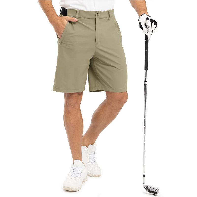 Men’s 9” Quick-Dry Stretch Golf & Work Shorts – Lightweight Casual Shorts with 3 Pockets