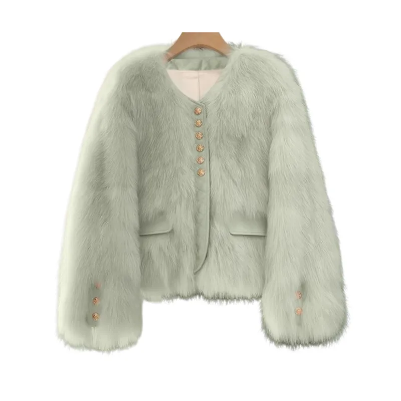 Women's Faux Fox Fur Coat