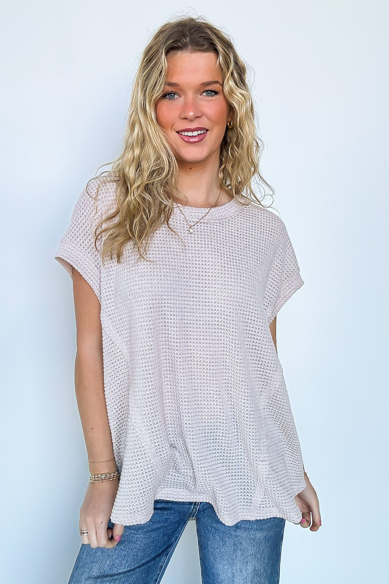 Free Flow Raw Edge Knit Top