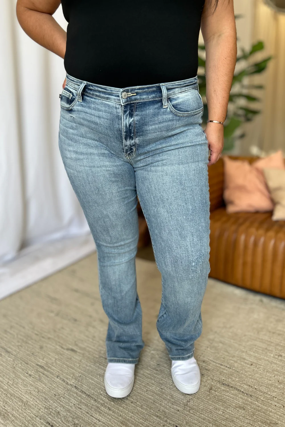 Blue Full Size Medium Rise Bootcut Jeans