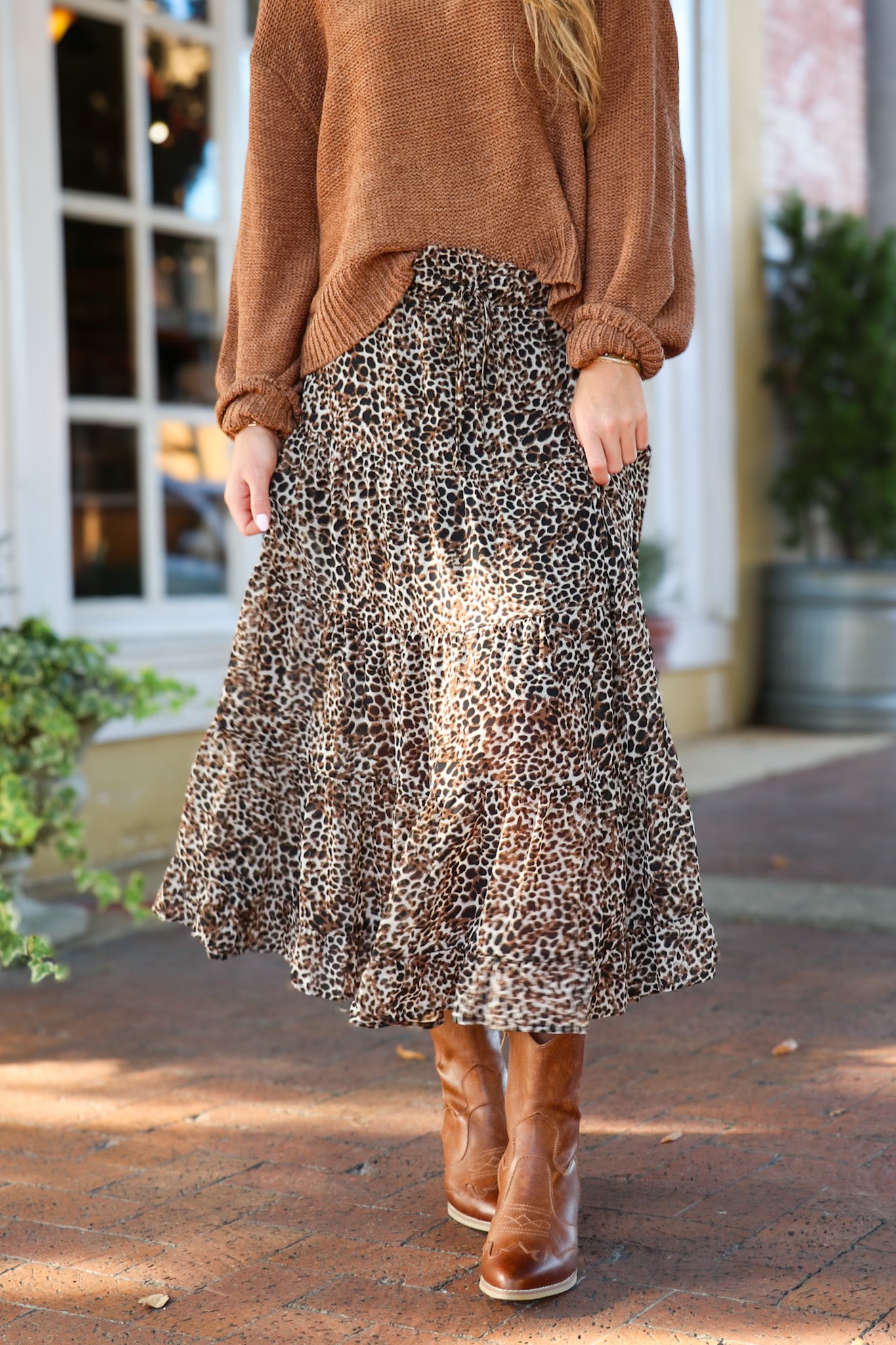 Untamed Tiers Animal Print Maxi Skirt