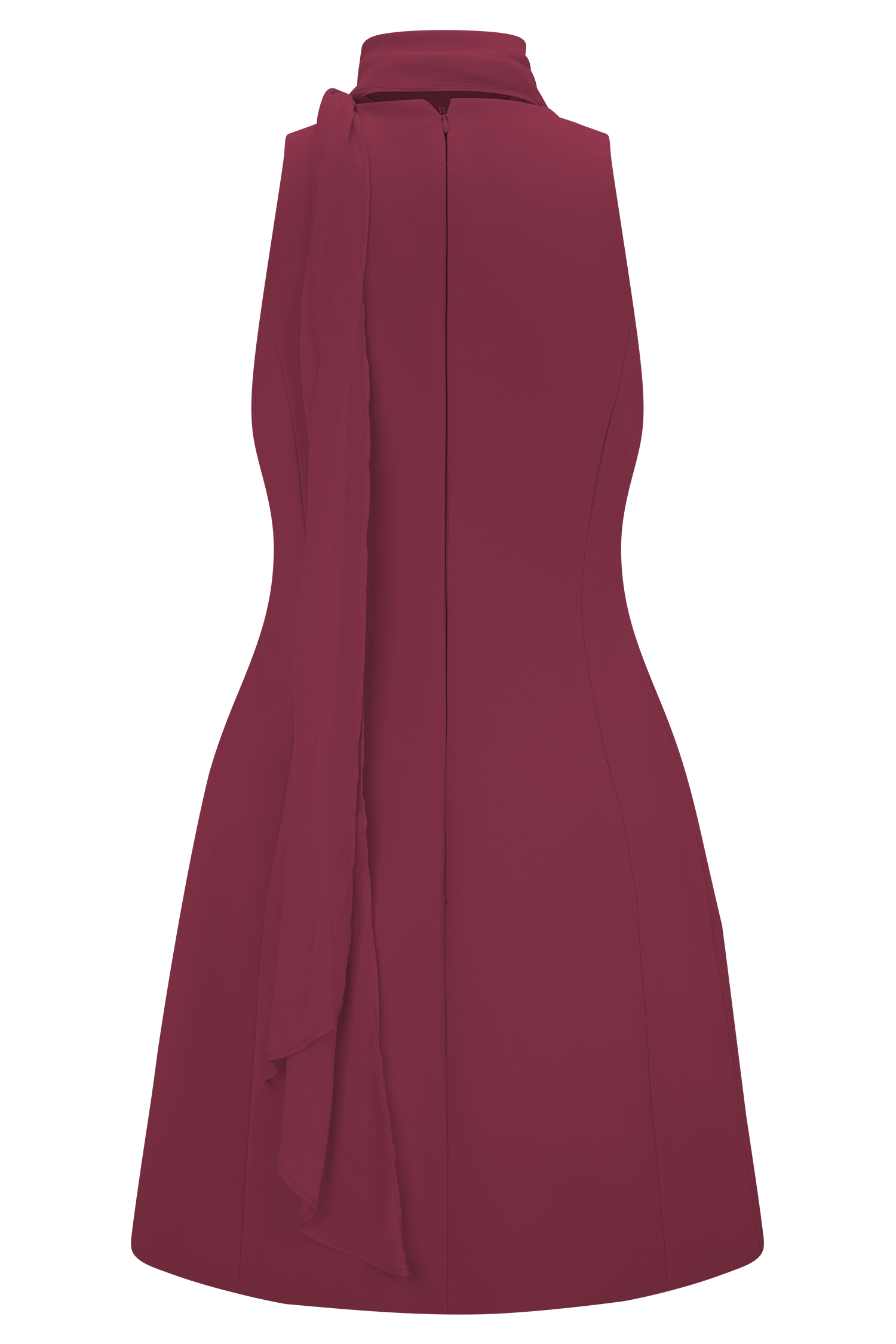 Wine Suiting Embroidered Mini Dress