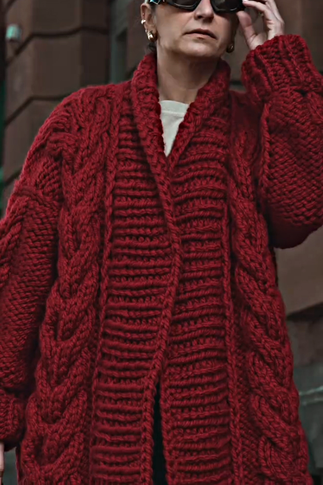 Women's textured casual sweater cardigan
