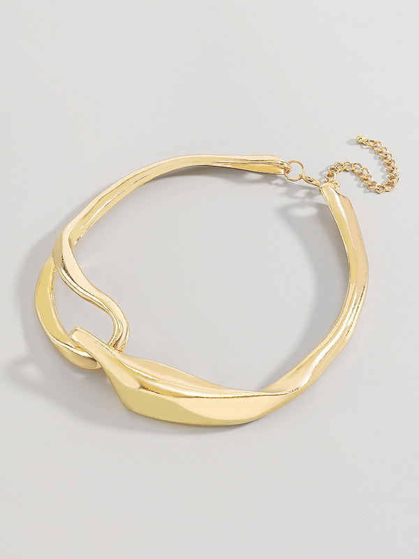 Geometric Hollow Solid Color Necklaces Accessories