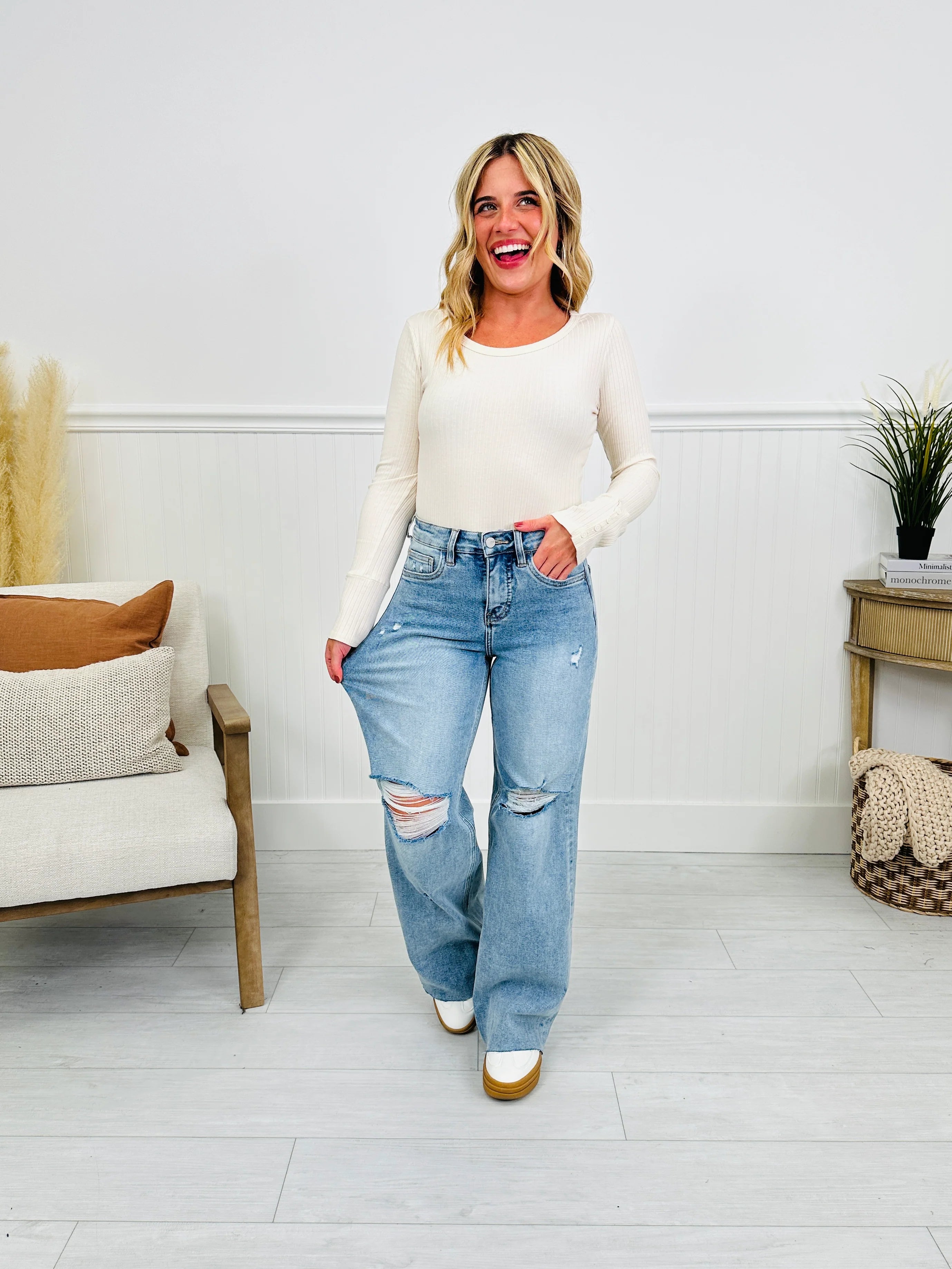 Ride the Retro Wide Leg Retro Tummy Control Jeans