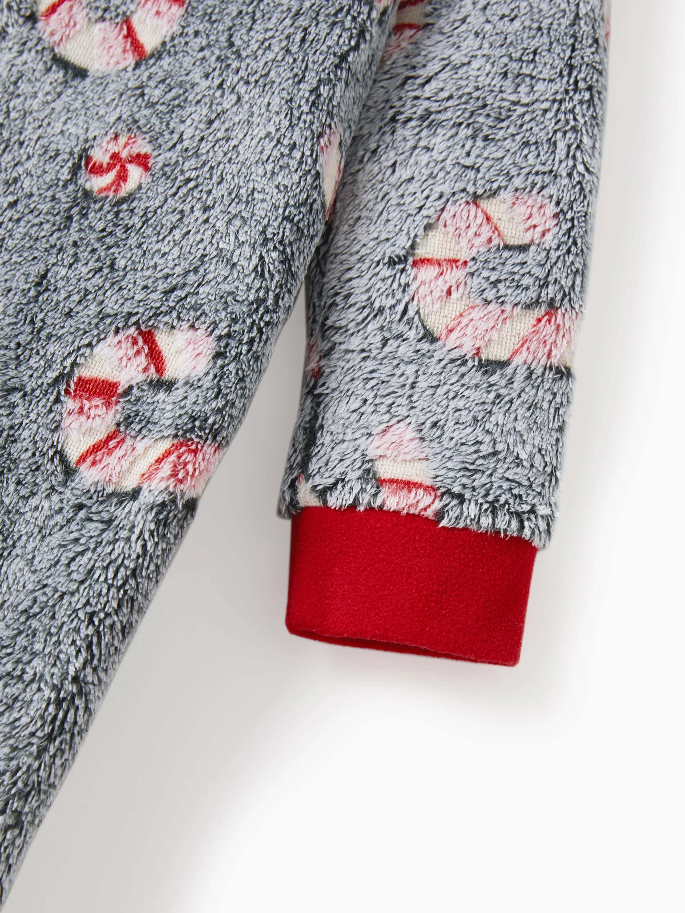 Onesies Pajamas Matching Christmas Outfits Candy Cane Pattern (Glow in the Dark) with Christmas Socks Black