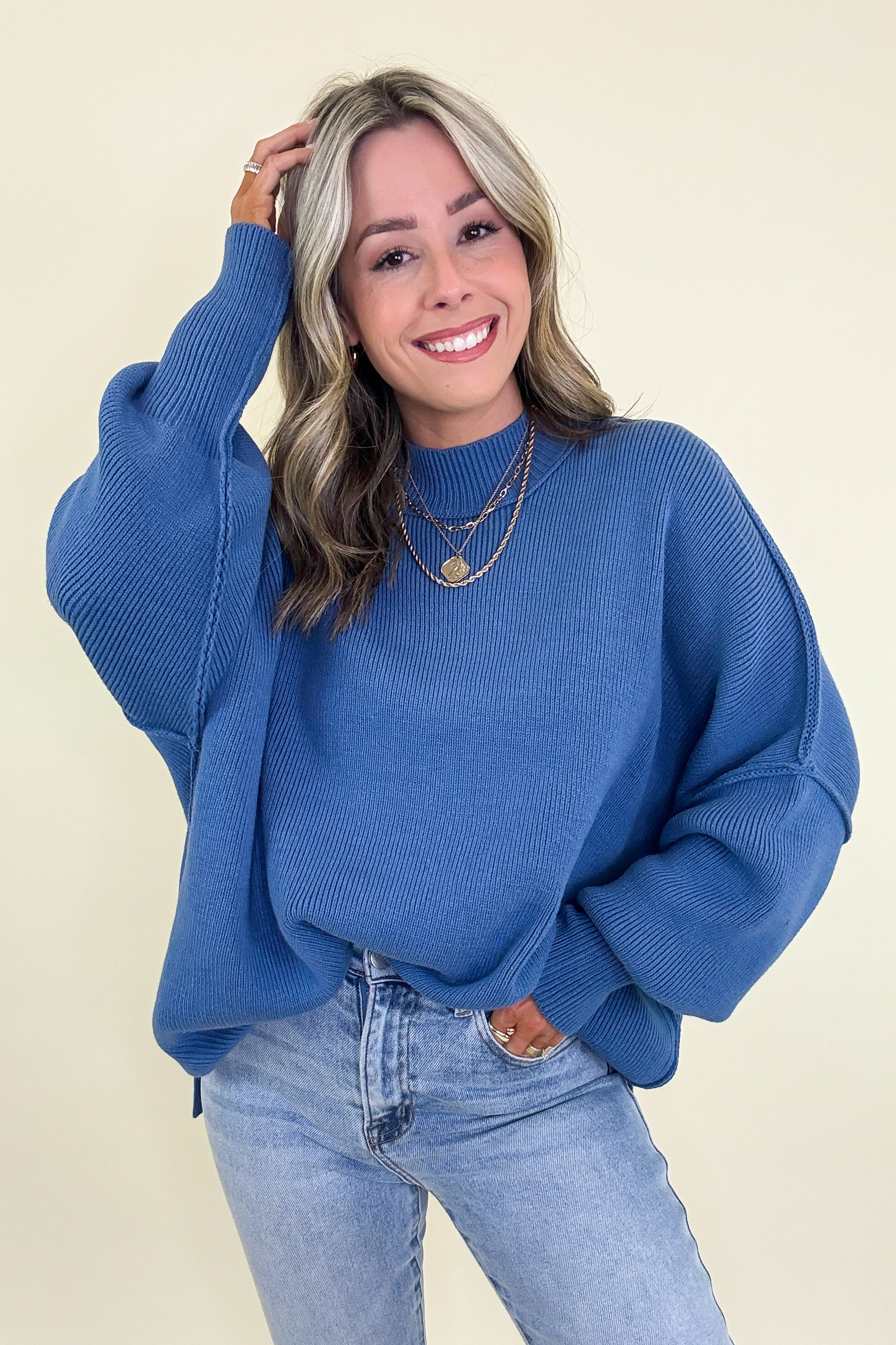 Simple Street Side Slit Oversized Sweater - BACK IN STOCK