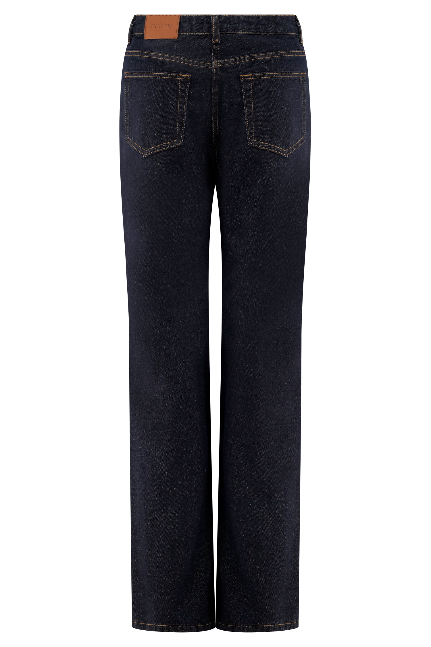 Blue High Waisted Straight Leg Jeans