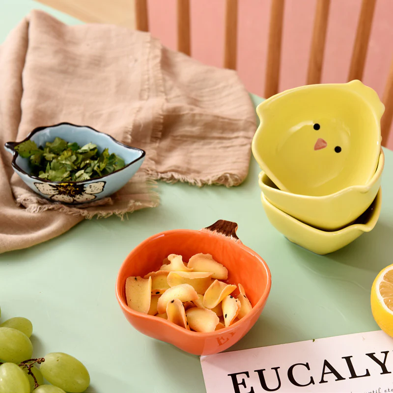 4PC Fruits Flowers Critters Seasoning Dishes