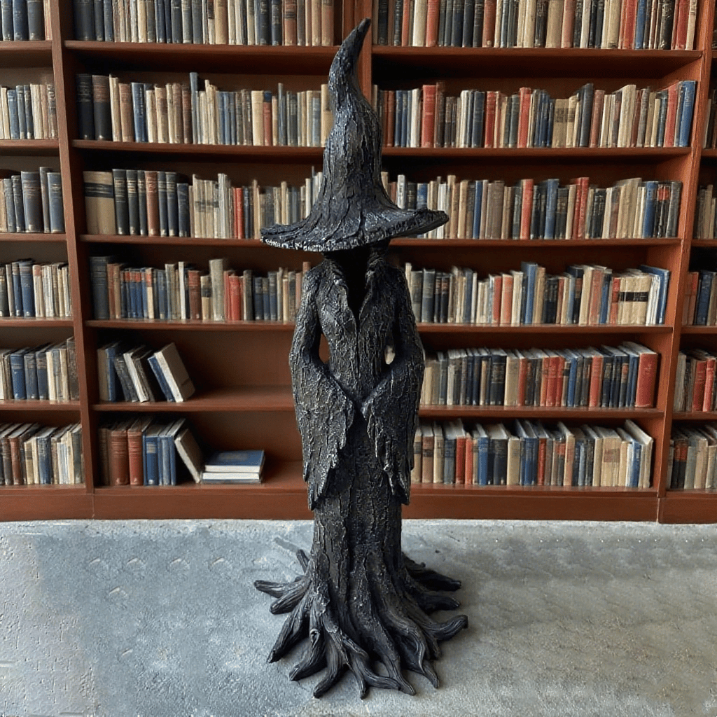 Hand-Painted Enchanting Witch Statue: The Guardian of Your Home