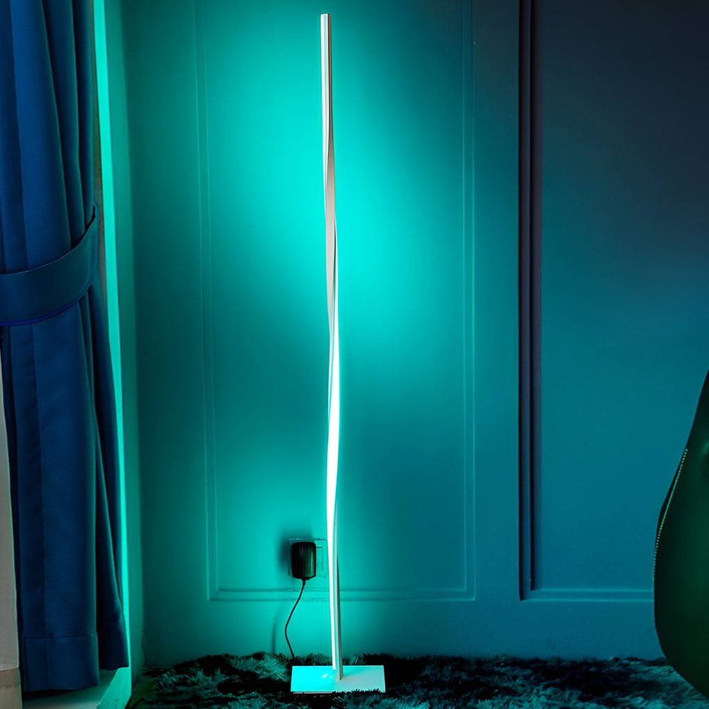Twisted Strip Remote Control RGB Dimmable LED Modern Floor Lamp Standing Lamp
