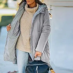 Womens Warm Puffer Down Jacket Hooded