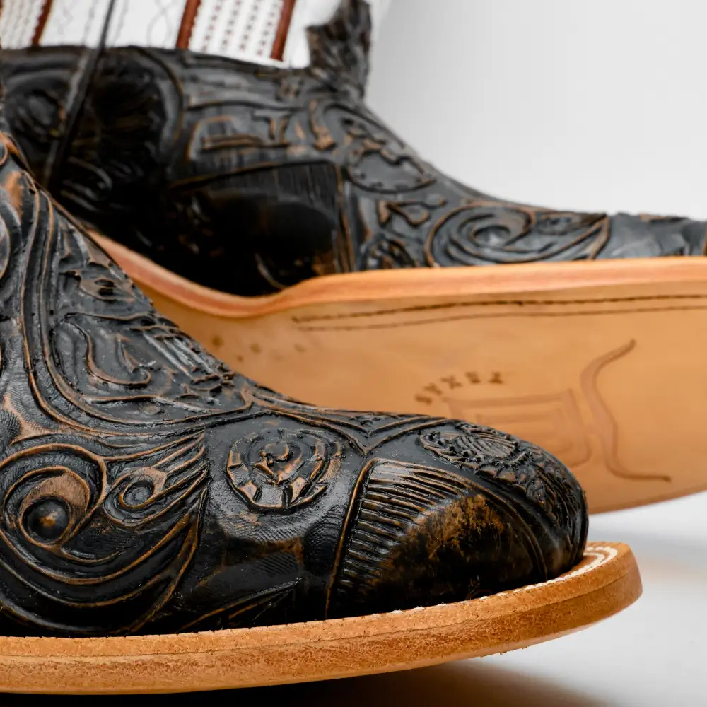 “Ace Of Spades” Bronze Boots - Square Toe