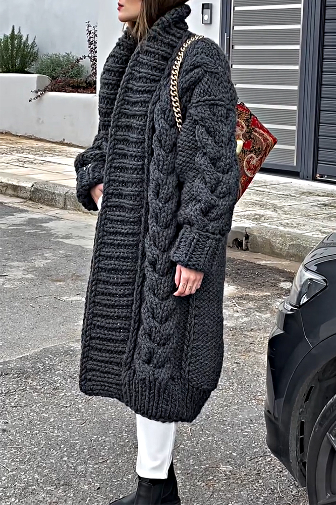 Women's textured casual sweater cardigan