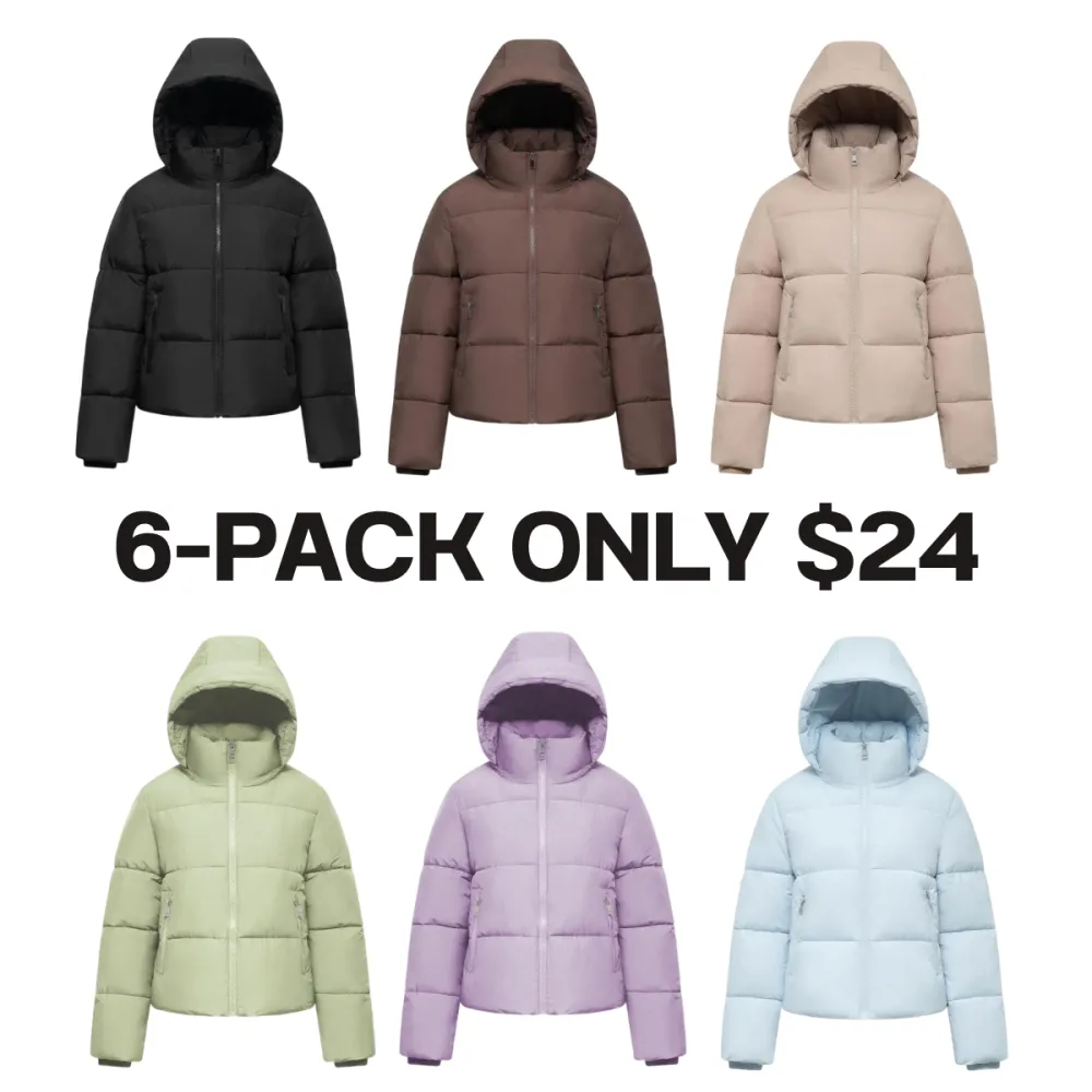 Women's Quilted Puffer Jacket with Removable Hood
