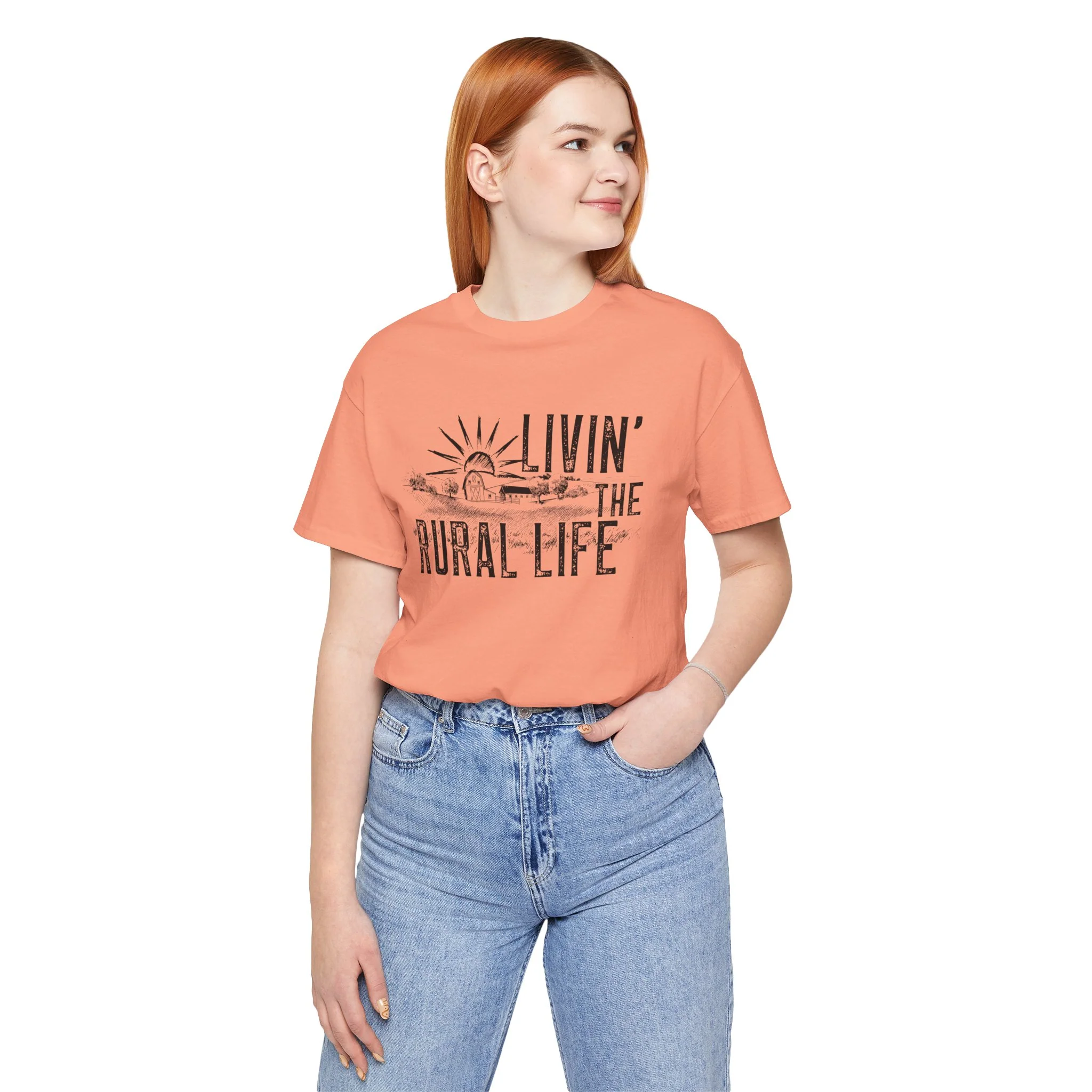 Living the Rural Life (black graphic) Bella Canvas Unisex Jersey T-Shirt - Multiple Colors
