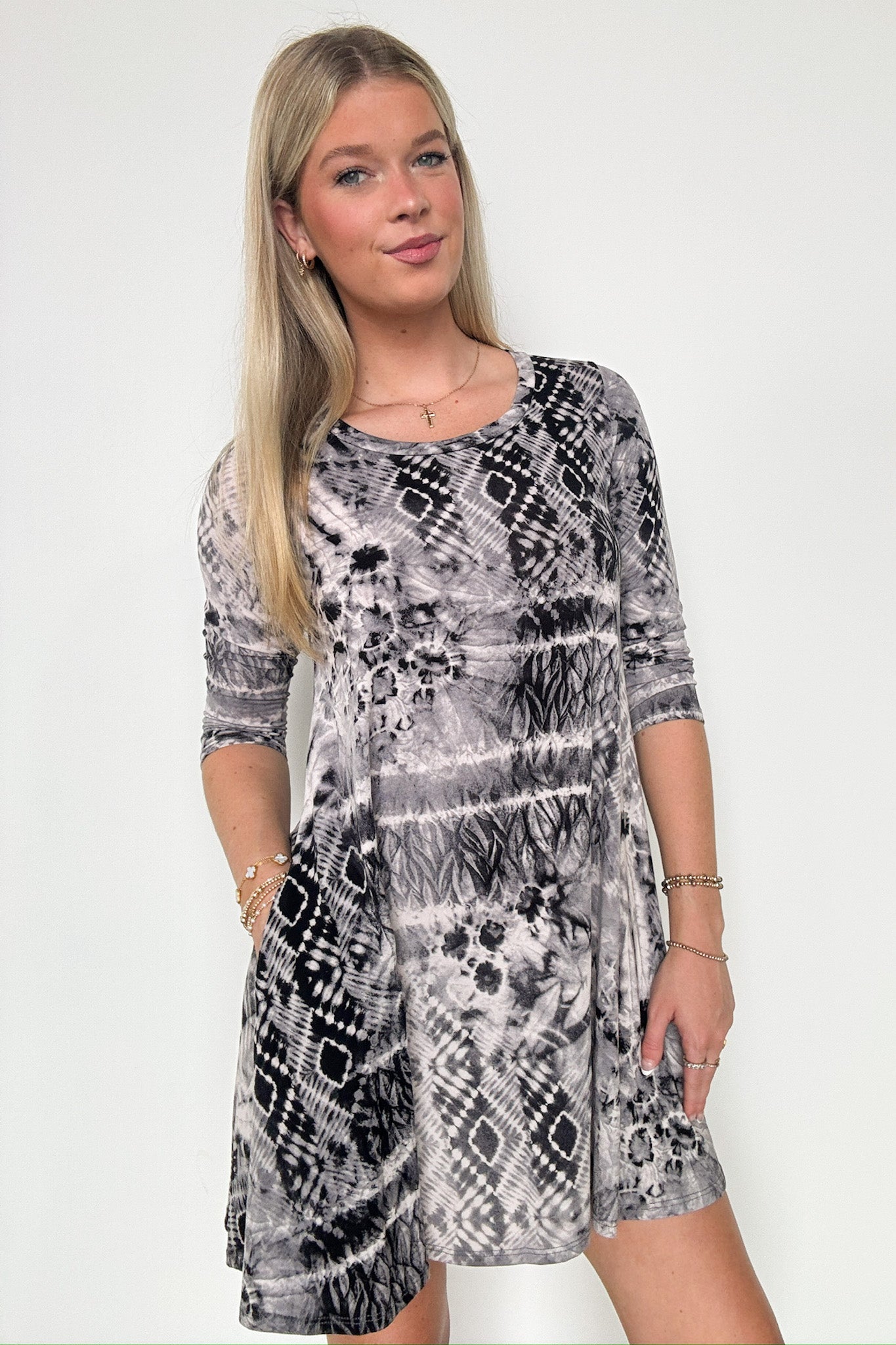 Definite Drama Abstract Print Shift Dress