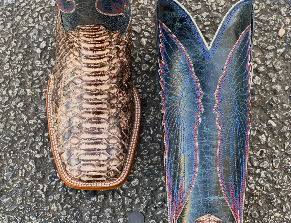 Men’s Genuine Orix Color Python With Dark Blue Shaft