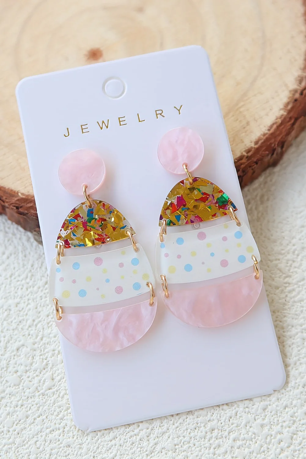 Easter Bunny Doll Wooden Earrings