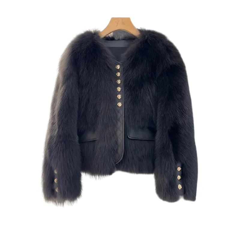Women's Faux Fox Fur Coat