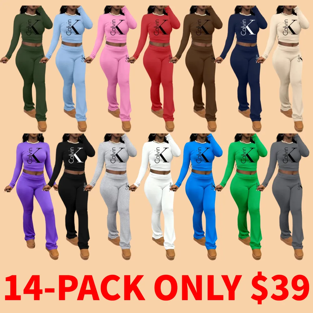 Letter Print Women's Two-Piece Set