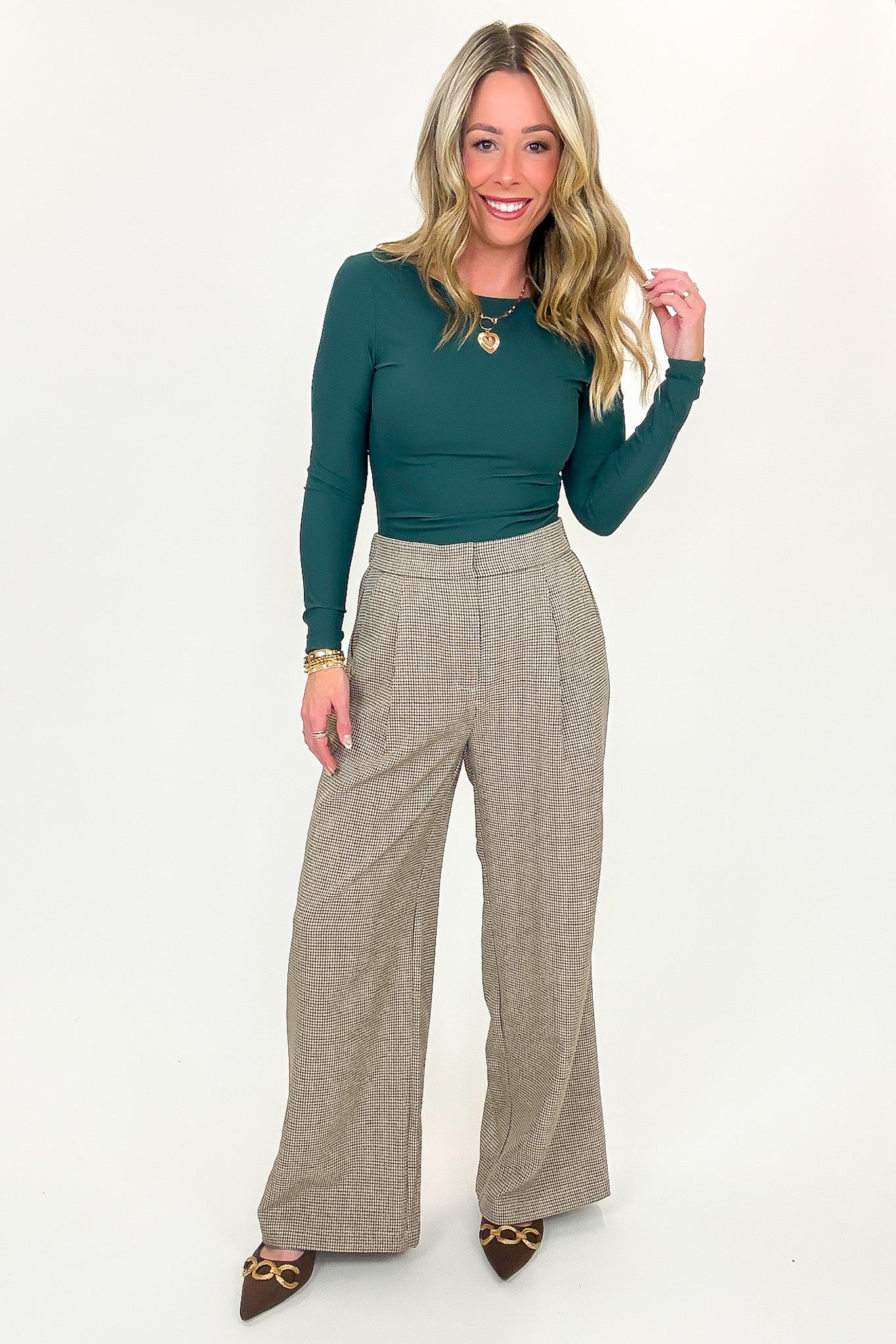 Polished Ease Front Pleat Wide Leg Pants