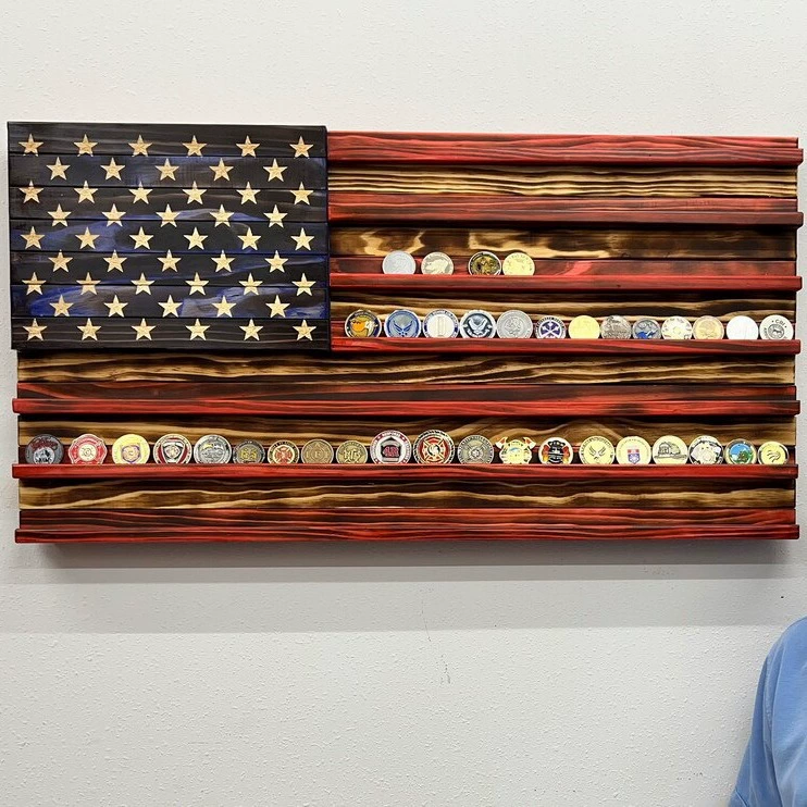 Challenge Coin Display Wooden Handmade