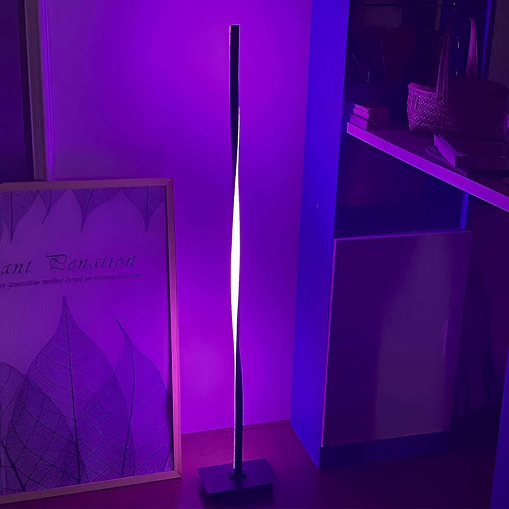 Twisted Strip Remote Control RGB Dimmable LED Modern Floor Lamp Standing Lamp
