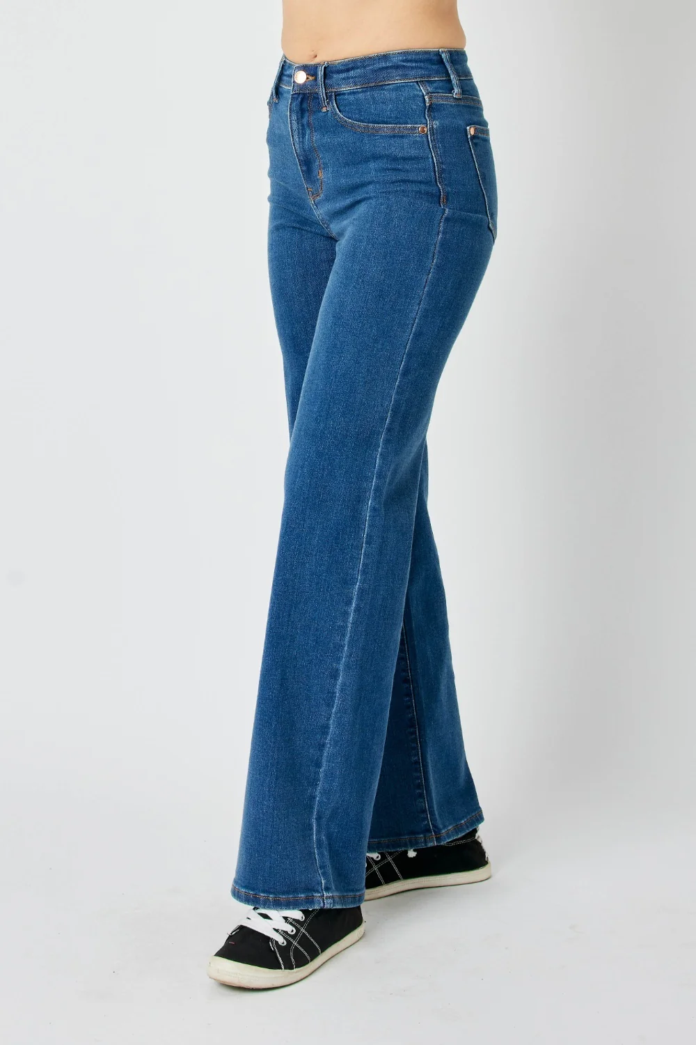Blue Full Size High Rise Straight Jeans
