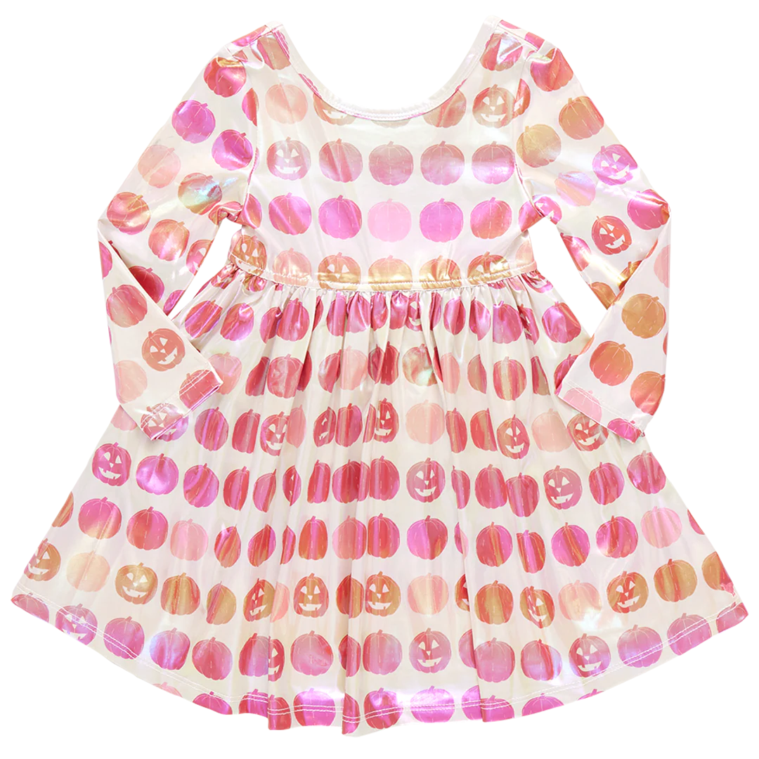 Girls Lame Steph Dress - Pumpkins