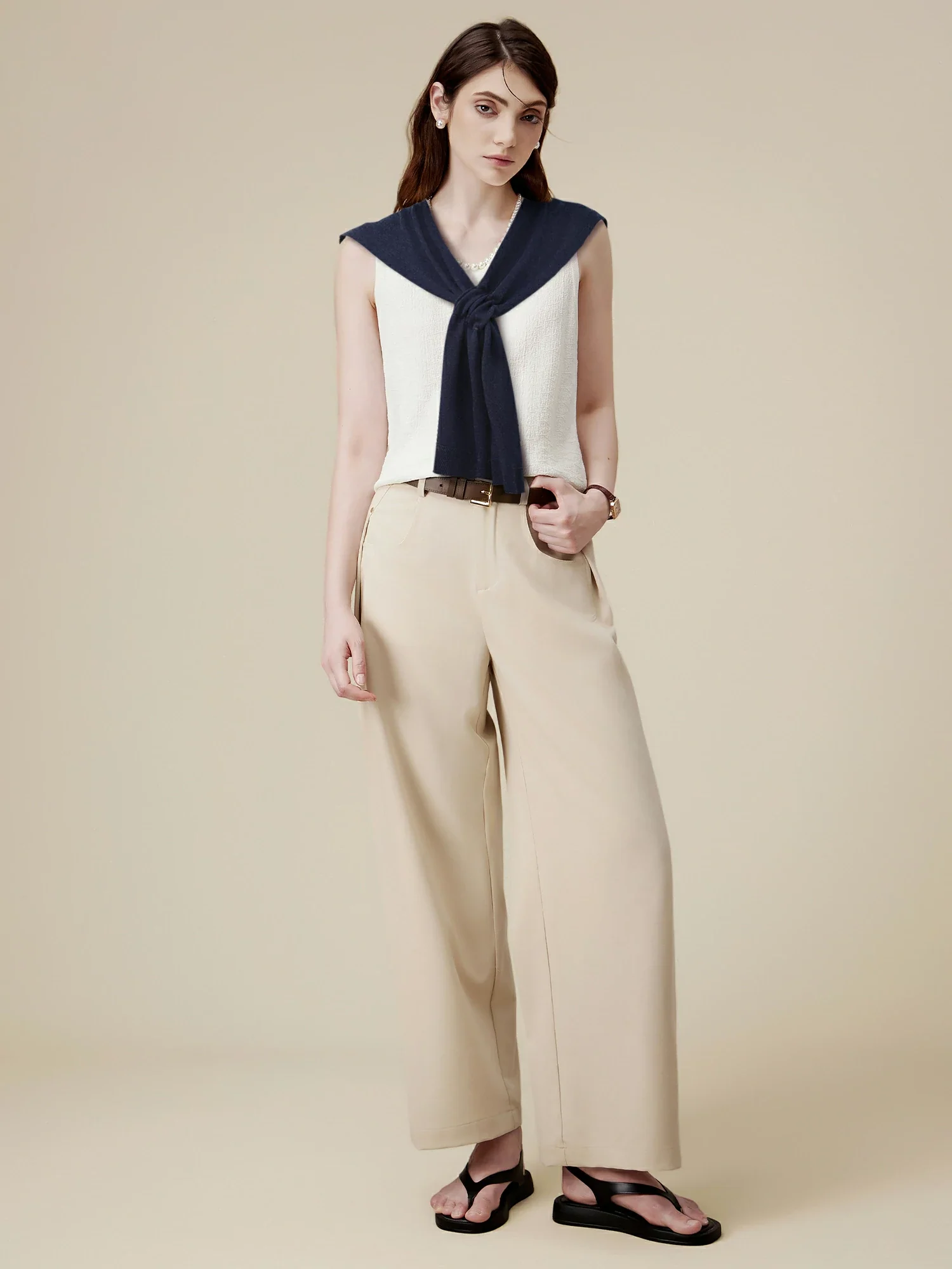 Women's 100% Lyocell Knitted Knotted Shawl Wraps Detachable False Collar