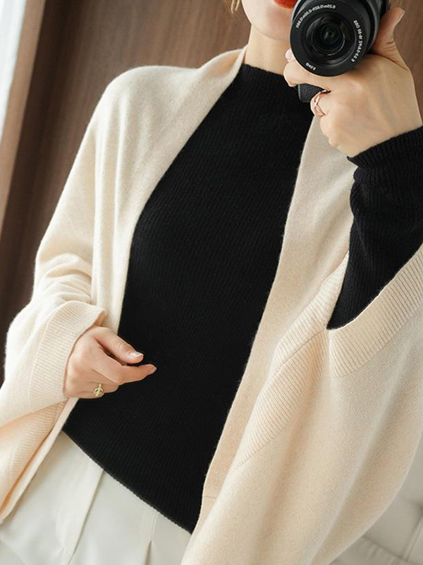 Casual Loose Solid Color Shawl&Cloak