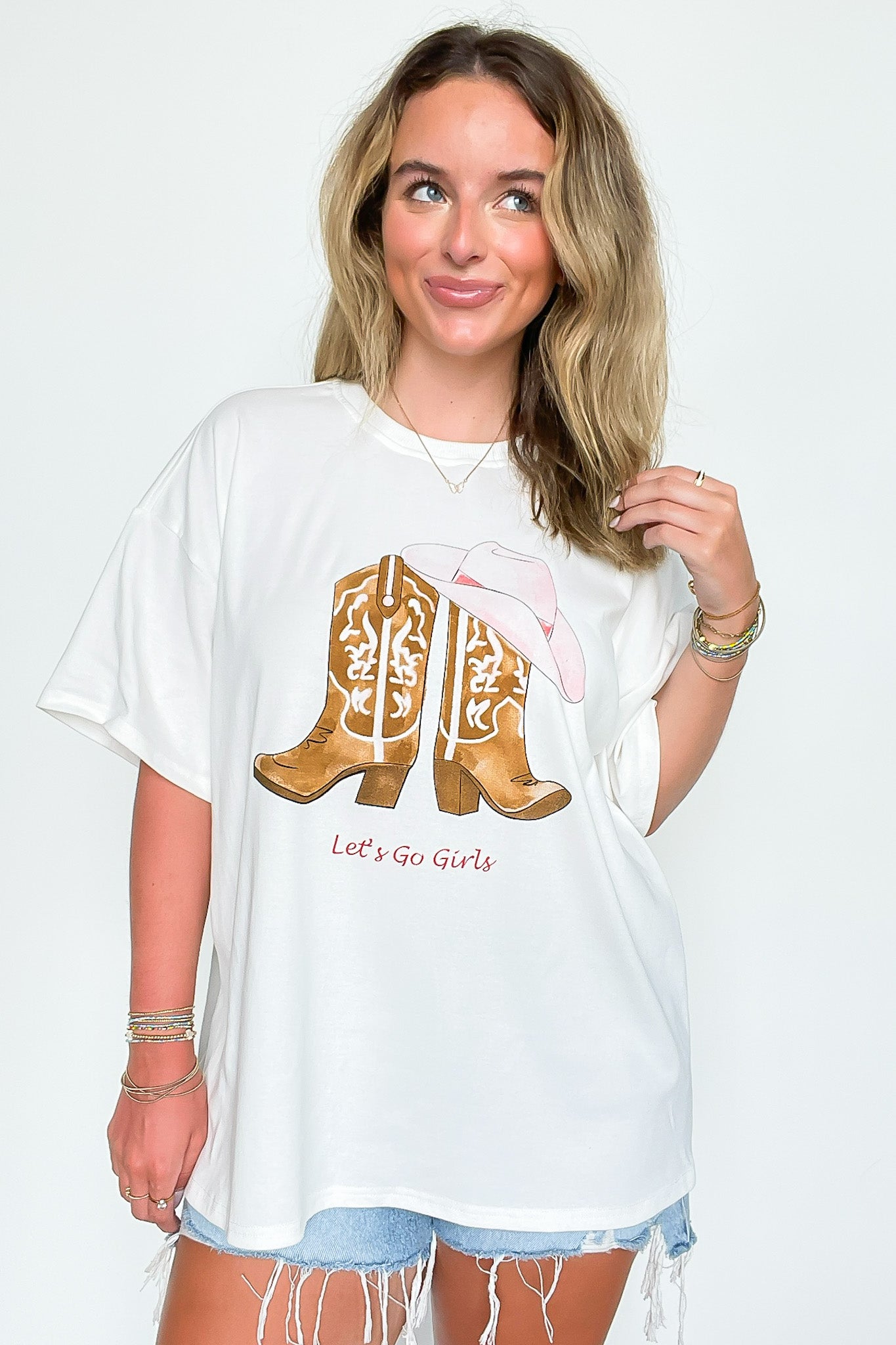 Girls Boot Graphic Oversized Tee