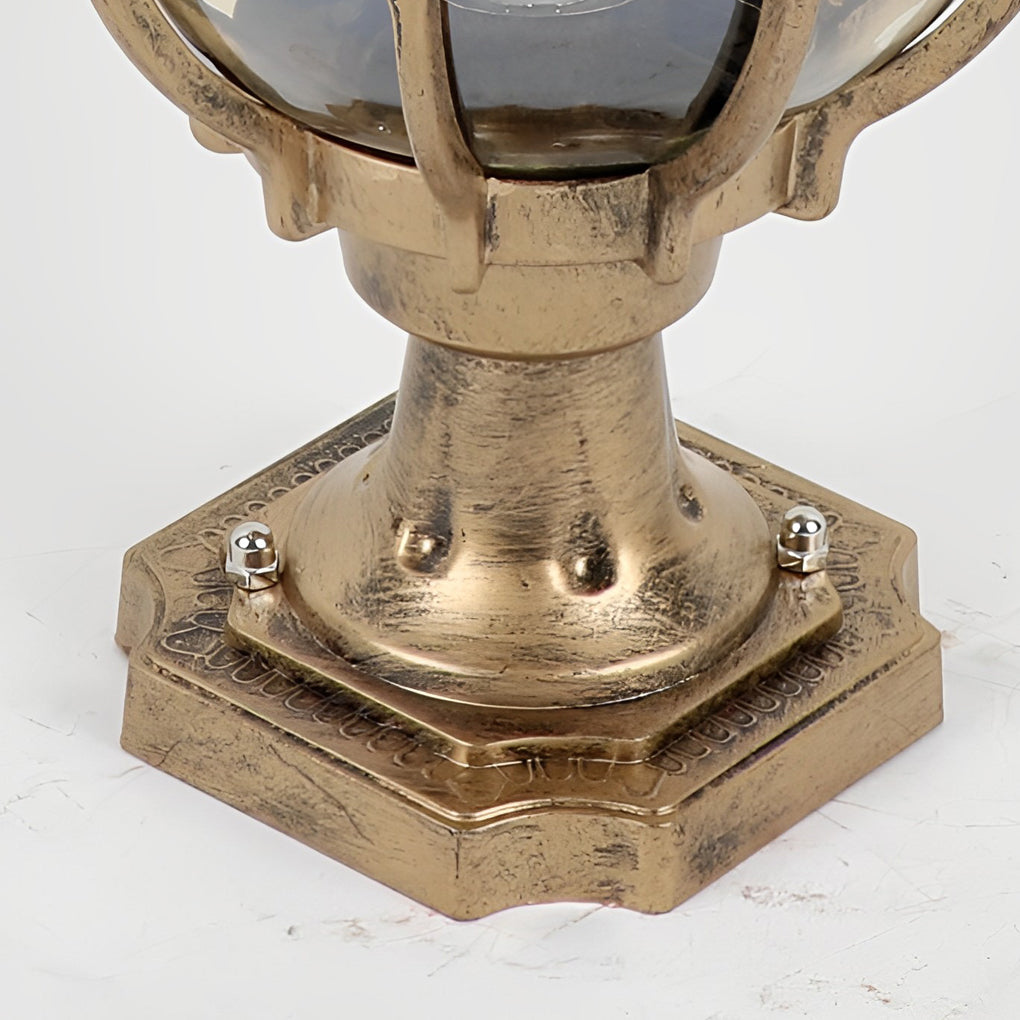 Vintage Ball Waterproof Aluminum European Outdoor Fence Post Lights