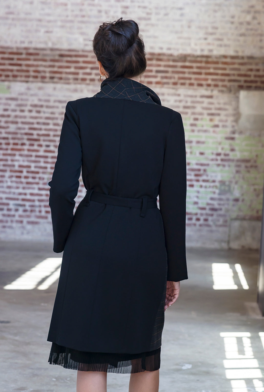 MALYN ASYMMETRICAL COAT JAPANESE CHAR PLAID